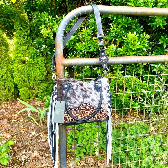 Myra Bag Bags Myra Durango Handtooled Fringed Concealed Carry Bag
